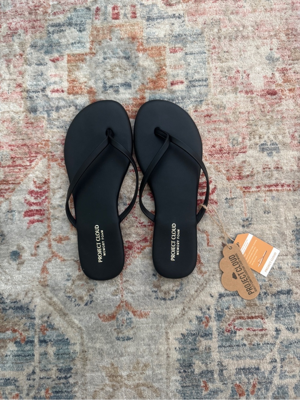 Project Cloud Women’s Black Minimal Strap Flip Sandals